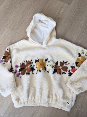 O'Neill Kanya Sherpa Floral Hoodie Cream Women's XL